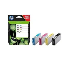 Hewlett Packard (HP) HP 364 Combo 4-Pack Juodas/Cyan/Magenta/Geltona rašalo kasetės, 250/300 puslapių, HP B8550, C5380, D5460