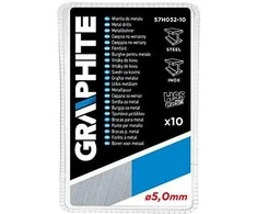 Grąžtas Graphite Metaliniai grąžtai HSS-Co 5,0 mm, 10 vnt