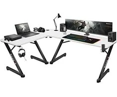 Kampinis žaidimų stalas Huzaro Hero 7.0 Gaming Desk, baltas