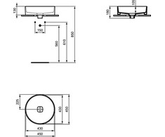 Pastatomas praustuvas Ideal Standard Strada II, Ø 450 mm apvalus