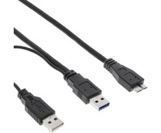 USB kabelis InLine 2x USB- A - 1 m Juoda (35415Y)