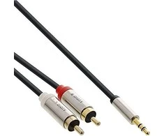 Kabelis InLine lizdas 3,5 mm - RCA (Cinch) x2 5m sidabro (99245)