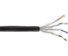 InLine S / FTP montavimo kabelis, PIMF, 7a Cat.7a, AWG 23, Varis, 1200 Mhz, PE, juoda, 300m (70300P)