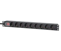 Intellinet 715133 Maitinimo juosta Rack 1U 9x Schuko lizdai, 4000W