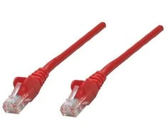 Intracom INTELLINET tinklo kabelis Cat5e U/UTP 1,0m 3ft. Raudona RJ-45 Vyriški / RJ-45 Vyriški Paauksuoti kontaktai.