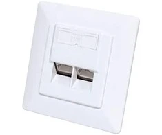 Intellinet 771900 Lizdas jungiama į tinklą podtynkowe 2xRJ45 Cat6 10G, STP, 80x80mm, balta