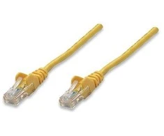 Intracom INTELLINET tinklo kabelis Cat5e U/UTP 1,0m 3ft. Geltona RJ-45 Vyriški / RJ-45 Vyriški Paauksuoti kontaktai Polibag