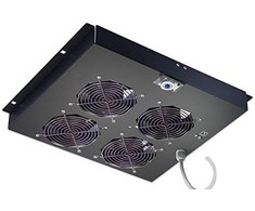 „Intellinet 711203“ aušinimo skydelis 4x 23W, montuojamas ant lubų su termostatu, 19 colių rack spintelėms