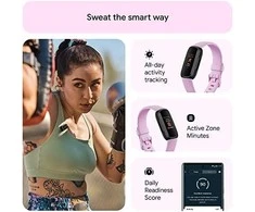 Išmanioji apyrankė Fitbit Inspire 3, Juodos spalvos korpusas su alyvinės spalvos dirželiu