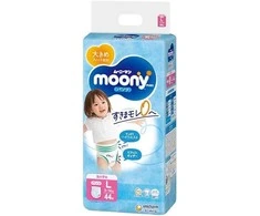 Sauskelnės - kelnaitės Moony mergaitiškos L 9-14 kg, 44 vnt