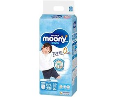 Japoniškos MOONY sauskelnės-kelnaitės, XXL, 13-28 kg, berniukams, 26 vnt.