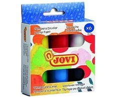 Jovi Tempera Netoksiškas guašas įvairių spalvų, 15 ml talpa, 6vnt