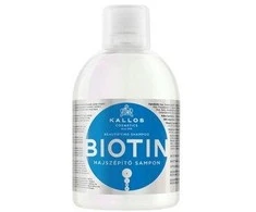 Skatinantis plaukų augimą šampūnas Kallos Biotin 1000ml ploniems silpniems ir blizgesį praradusiems plaukams
