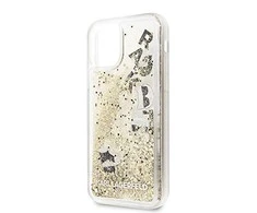 Telefono dėklas Karl Lagerfeld KLHCN58ROGO iPhone 11 Pro juodas &amp; auksinis hard case Glitter