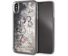 Dėklas Karl Lagerfeld KLHCI65KSICGO iPhone XsMax auksinė/auksinis hard case Iconic Liquid Glitter