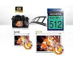 Atminties kortelė ADATA 512GB Premier Pro SDXC UHS-I U3 Class 10 (V30S), R/W iki 100/80 MB/s
