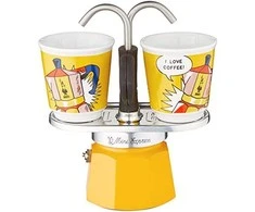 Bialetti espreso kavos virimo aparato rinkinys Mini Express Lichtenstein + 2 espreso puodeliai