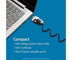 Leitz KENSINGTON Slim Combination Lock Nešiojamas nešiojamojo kompiuterio užraktas, skirtas NanoSaver saugos lizdui, kurį galima nustatyti iš naujo