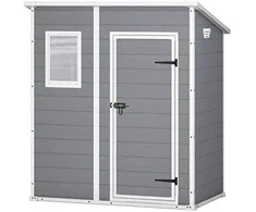 Keter sodo namelis Manor Pent 6x4, pilkos/baltos spalvos, 183,5 x 111 x 200,5 cm