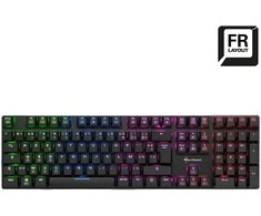 Klaviatūra Mėlyna Sharkoon PureWriter RGB (juodas. FR-išdėstymas. Kailh Choc Low Profile Mėlyna)