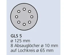 KLINGSPOR LIPAUSIS ABRAZYVINIS DISKAS 125mm PS33CK gr.120 GLS5 8 AKIŲ / 100vnt.