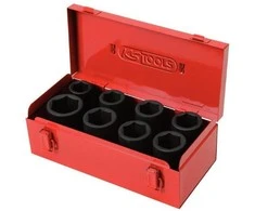 Smūginų galvučių komplektas 3/4" 8 vnt, ilgos, KS Tools