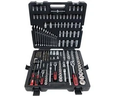 Raktų, terkšlių ir galvučių rinkinys KS TOOLS 1/4"+3/8"+1/2", 216 dalių