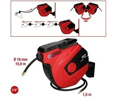 Automatinė suspausto oro žarna ritėje D10mm, 15m+1,5m, 1/4", KS Tools