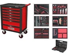 Įrankių vežimėlis RACINGline, 7 stalčiai +598vnt įrankių, KS Tools