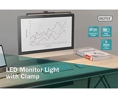 Sieninis šviestuvas Assmann Electronic DIGITUS LED Monitorius Bar Light 5W 250lm spaustukas juodas