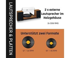 Lenco LS-480WD patefonas su „Bluetooth®“, medinis