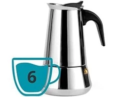 Zilverstad Leopold Vienna Espresso Maker Trevi plieno / 6 puodeliai LV113003