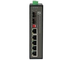 Šakotuvas Level One Przełącznik LevelOne Industrial GB 6-portowy/IP30+DIN 1Gbps