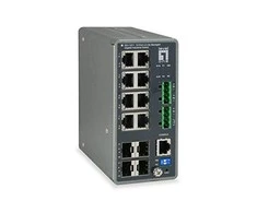 Šakotuvas Level One „LevelOne TURING“ 12 prievadų L3 Lite valdomas gigabito pramoninis komutatorius, 4 x SFP, DIN bėgelis, -40°C iki 75°C, valdomas, L3, gigabito Ethernet (10/100/1000)
