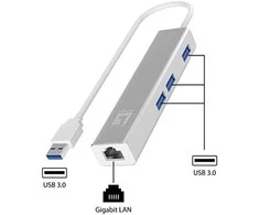 Level One USB šakotuvas LevelOne 1x RJ-45 + 3x USB-A 3.0 (USB-0504)