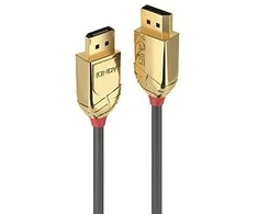 DisplayPort kabelis - LINDY Gold Line DisplayPort 1.4 kabelis, M/M, 2 m, Pilkas