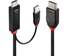 Adapteris - LINDY HDMI į DisplayPort Adapterio Kabelis, 4K60Hz, 3 m, Juodas