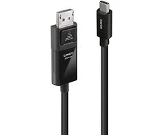 Adapterio Kabelis - LINDY USB Type C į DP 8K60 Adapterio Kabelis, 7680x4320, 32.4Gbps, 3 m, Juodas