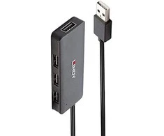 USB Hub - LINDY 4 Jungčių USB 2.0 Hub, Juodas