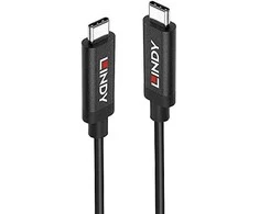 USB Kabelis - LINDY Aktyvus USB 3.2 Gen 2 C/C Laidas, 10Gbps, 8K, 60Hz, 100W, 3 m, Juodas