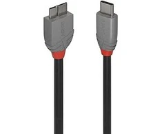 USB Kabelis - LINDY 2m USB 3.2 Type C į Micro-B 5Gbps Anthra Line