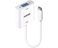 Adapteris - LINDY USB Type C į VGA Konverteris, Baltas