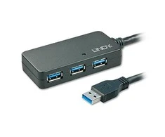 USB Hub - LINDY USB 3.0 Aktyvus Prailginimo Pro Hub Laidas, 10 m, Juodas