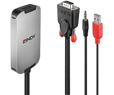 Adapteris - LINDY VGA į DisplayPort Konverteris, 1920x1080@60Hz, Juodas