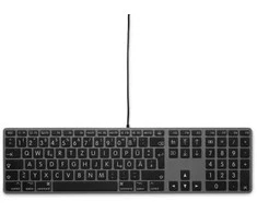 Klaviatūra LMP Large Font Klaviatūra su USB jungtimi 110 keys su laidu USB klaviatūra with 2x USB and aluminum upper cover - German - space pilka