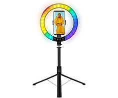 LogiLink Asmenukių lazda išmanusis telefonas-Ringlicht m.Selfie-Stick-Stativ,DM 20cm