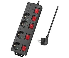 LogiLink 4 gniazda 1.5m juoda | wyłącznik