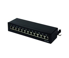 LogiLink Patch panelė 12x RJ- 45 Cat.6A STP Juodas (NP0019B)