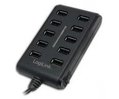 LOGILINK UA0125 LOGILINK – 10 prievadų USB2.0 šakotuvas su jungikliu ON / OFF