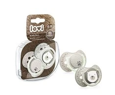 LOVI dinaminis silikoninis čiulptukas BUDDY BEAR, 6-18 mėn., 2 vnt., 22/865